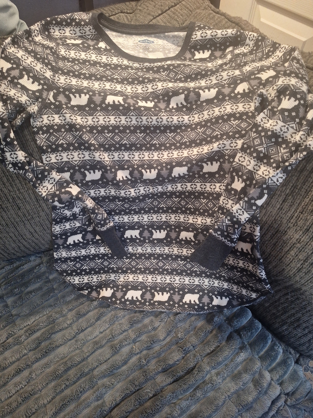 Old Navy Thermal Shirt - Black and White